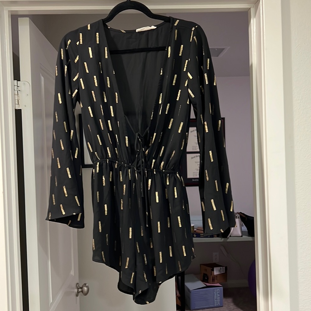 Black and Gold Romper